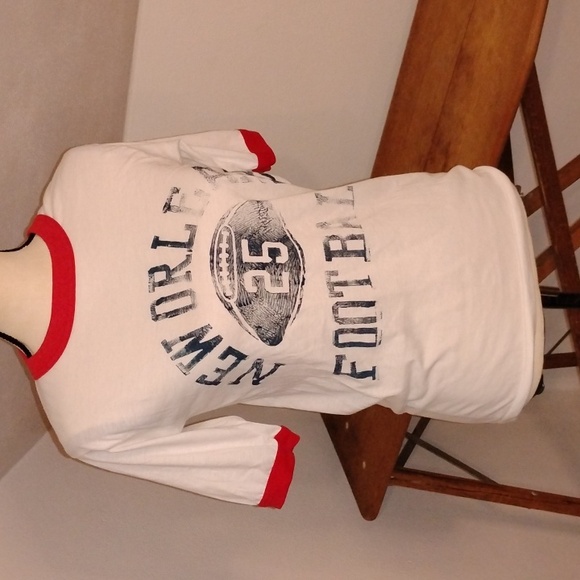 Vintage "New Orleans Football" Ringer Tshirt QLT BRAND USA MEDIUM - Picture 2 of 9